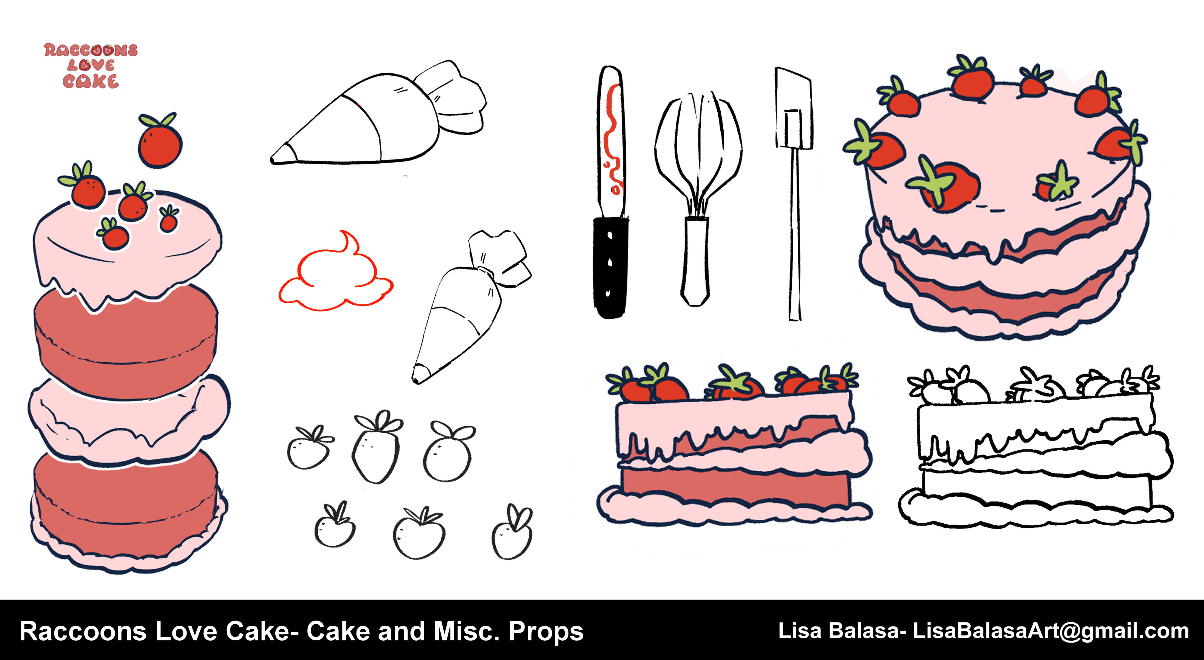 cake and utensil prop sheet